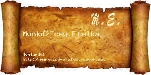 Munkácsy Etelka névjegykártya